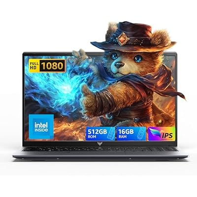 MALLRACE 2025 Laptop,15.6In Traditional Notebook Computer with Quad Core-12th Alder Lake N97Up to 3.6GHz, 16GB DDR4 512GB Hard Drive for Business, School, Offic