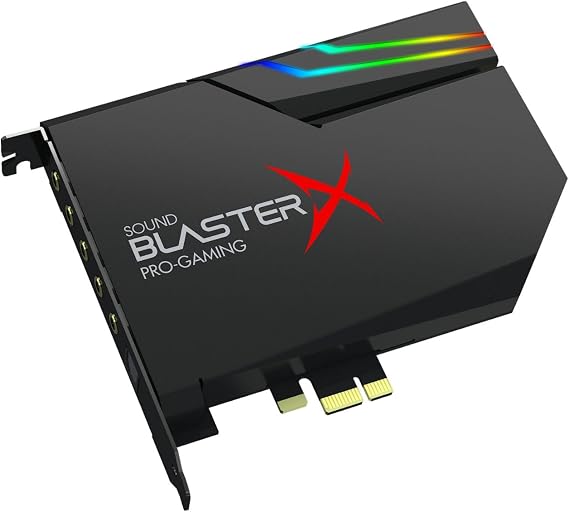 CREATIVE Sound Blaster PCIe Gaming Sound Card and DAC with Dolby Digital and DTS, Xamp Discrete Headphone Bi-amp, Up to 122dB SNR, RGB Lighting System, SB1740, Black