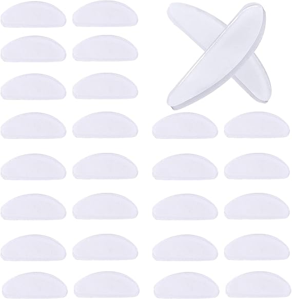 Mtlee 18 Pairs Eyeglasses Nose Pads Glasses Adhesive Silicone Anti-Slip Nosepads for Eyeglass Glasses Sunglasses(Transparent,1.5mm)