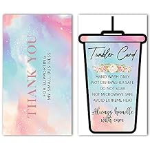Tumbler Care Instructions Thank You Card, Tumblers Care Instruction Insert for Small Business, Customer Reminder Card for Small Business, Online Shop Package Insert, 3.5"X 2", Pack of 50