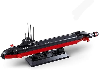 Nuclear Submarine Building Blocks Model Toy,A 13.07 Inch Long Naval Nuclear Submarine,Suitable for Boys Over 6 Years Old Toys,193 Pieces