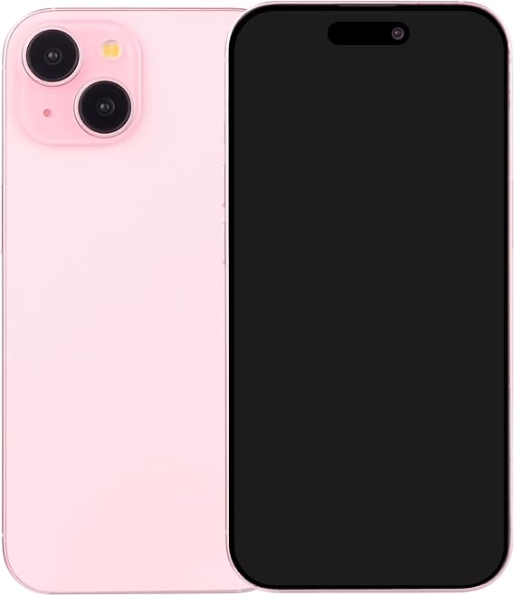 MockupArt Dummy Phone Mock Up Real Size iPhone 15 Plus Pink Black Screen Display Model