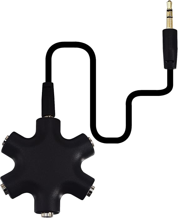 Headphone Splitter, 5-Jack 3.5 mm Audio Headphone Stereo Headset Adapter