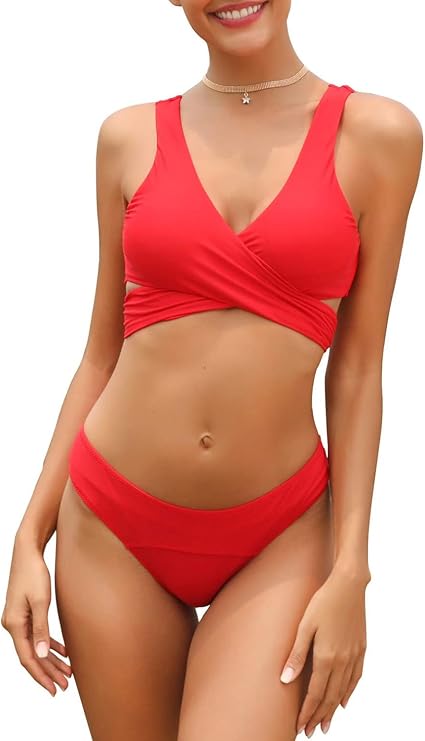 SHEKINI Women's Push Up Bikini Set Wrap Bandage Bathing Suit Two Piece Swimsuits