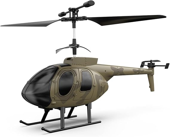BAUBAUPLAY RC Helicopter for Adults, 2.4G 4CH 6-axis Gyro Simulation, Altitude Hold, One-Key Takeoff & Landing, Outdoor Games & Birthday Gifts - Green, Unisex, 14+