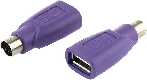 DGZZI USB to PS2 Adapter 2PCS Purple USB Female to PS/2 Male Converter Adapter for Mouse and Keyboard