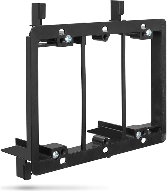 Fosmon Low Voltage Mounting Bracket with Screws, Triple 3 Gang - 1 Pack | Triple Gang Drywall Wall Plate Low Voltage Box Template for Telephone Wires, Network Cables, HDMI, Coaxial, and Speaker Cord