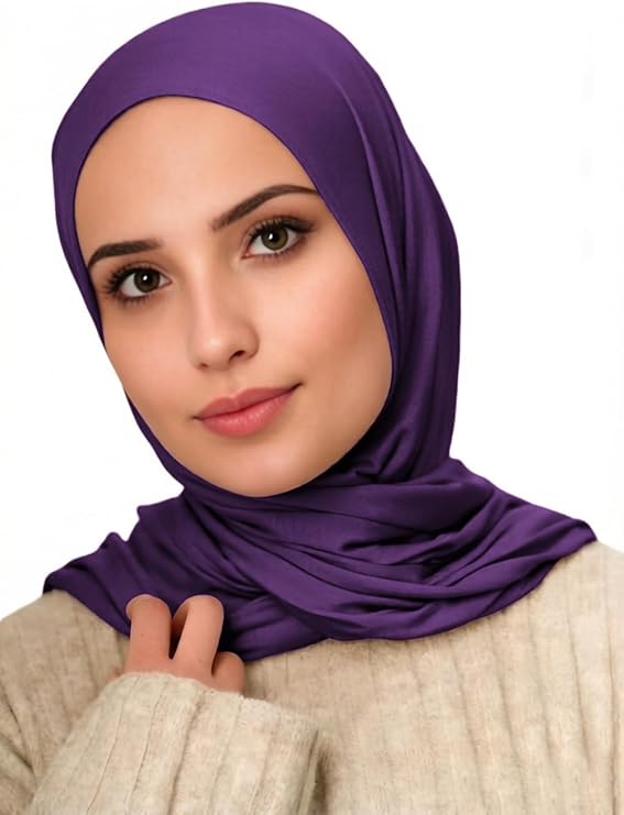 Harewom Polyester Hijab Lightweight Solid Head Wrap Scarf for Women Daily
