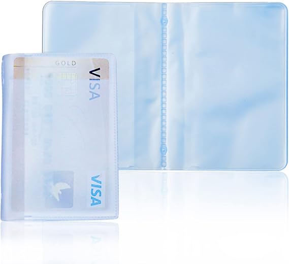 Plastic Wallet Insert Credit Card Holder Transparent (6 page 12 slots, 2 Pack)
