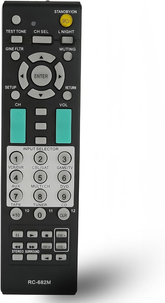 Universal Replacement Remote Control fit for Onkyo Audio Receiver RC-682M RC-605S RC-606S RC-607M RC-608M RC-650M RC-651M RC-668M RC-681M RC-728M RC-461M RC-683M