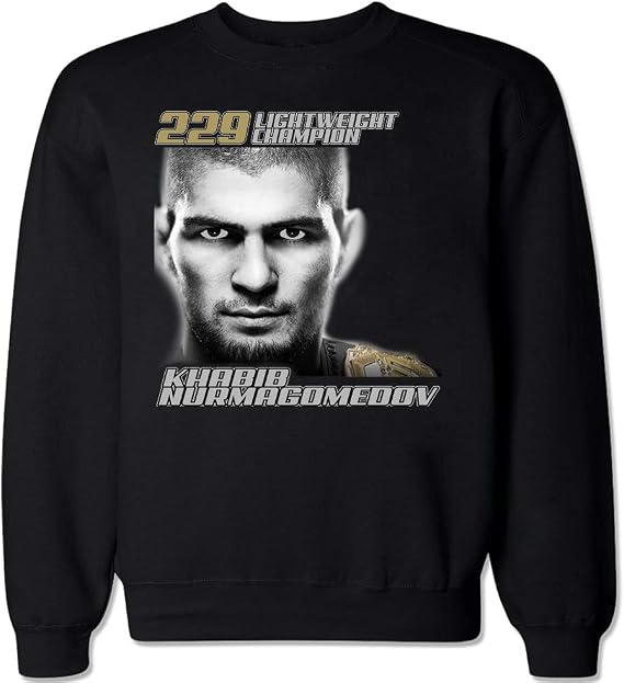 FTD Apparel Men's Khabib Nurmagomedov 229 Lightweight Champion Crew Neck Sweater