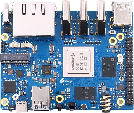 Orange Pi 5 Plus 8GB LPDDR4/4x Rockchip RK3588 8-core 64-bit Single Board Computer with eMMC Socket, Development Board Run Orange Pi/Ubuntu/Debian/Android 12 OS 8GB