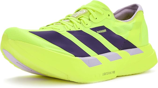 adidas Men's Adizero Adios PRO 4 M Solar yellowAurora Plum/Powder Plum 8 US