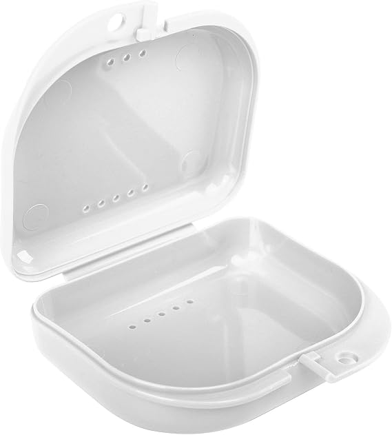 LA MIERE 1 Pcs Retainer Case with Vent Holes, Mouth Guard Case, White