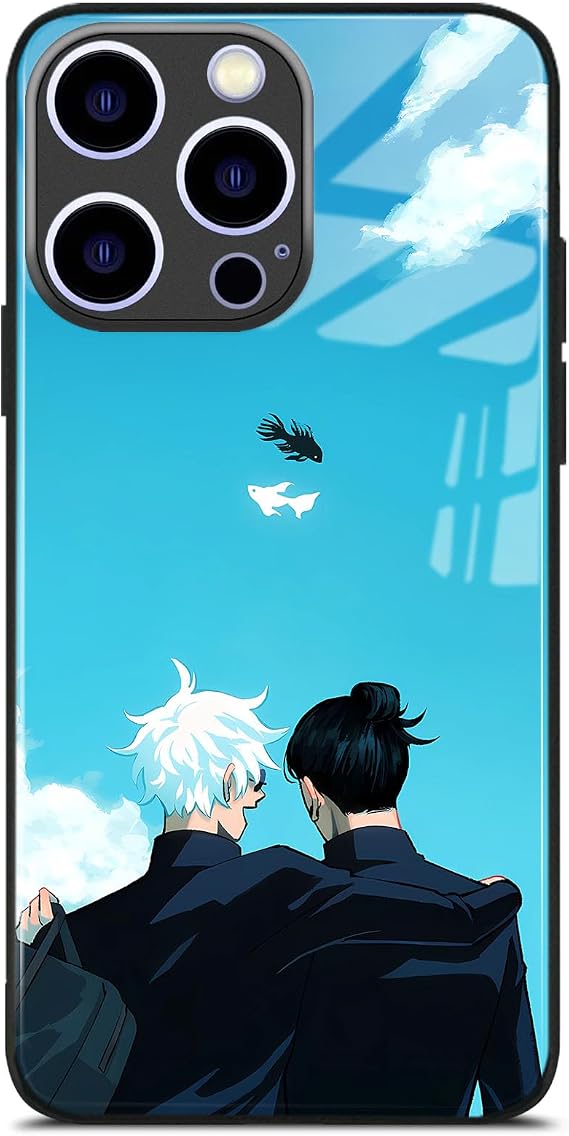 SatoSugu Anime Aesthetics Glass Phone Case for iPhone 12 Shockproof Cover
