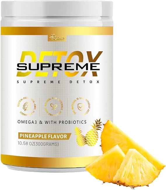 Supreme Detox Supplement Healthcare Natural Fiber Powder,Supreme Detox pina de mayeli,Pineapple Flavor,Natural Ingredient (1PCS)