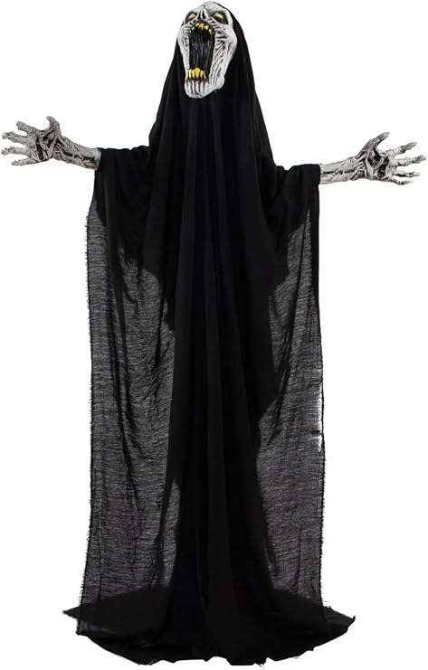 Holiday Decoration 70-in The Howling Reaper, Halloween Animatronic for Indoor or Covered Outdoor Halloween Decorations, Battery Operated Props Halloween Decorations