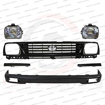 For Toyota 1995-1996 Tacoma 2wd Front Bumper Bar Grille Filler Healight 6 Pc To1088101 To1089101 To2500113 To2501117 To1002153 To1200194