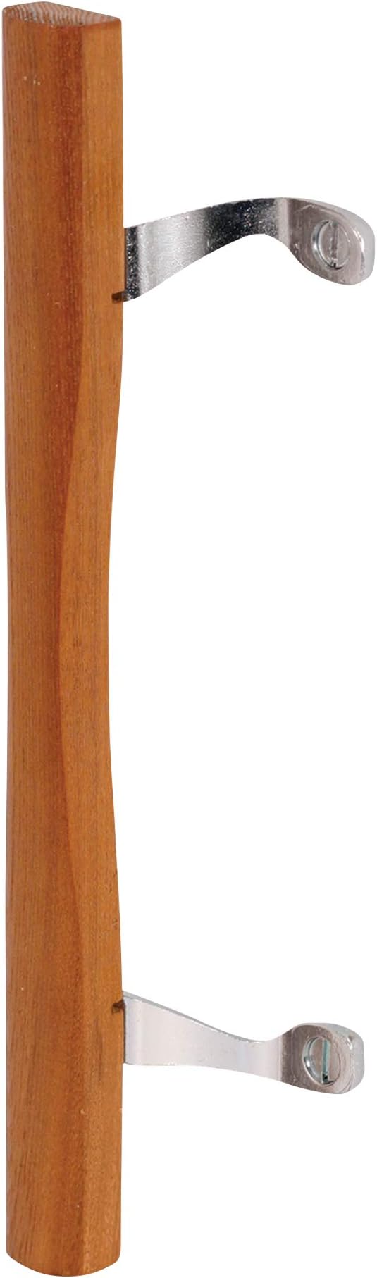 PRIME-LINE Sliding Patio Door Pull Handle, Wood Grip, Chrome-Plated Brackets