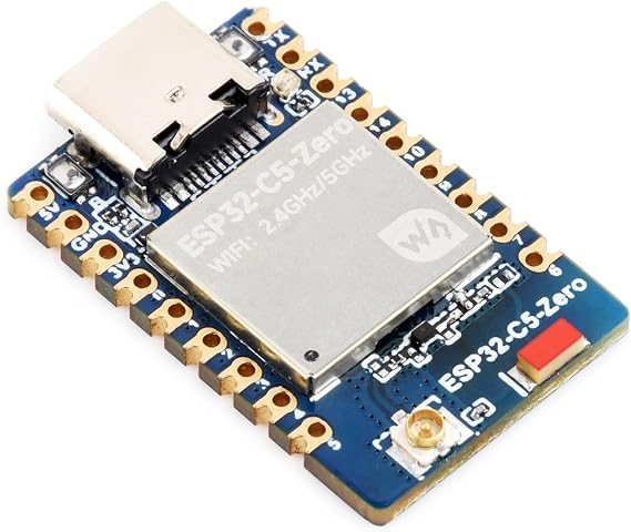 Waveshare ESP32-C5 Mini Development Board, Equipped with 32-bit RISC-V Processor, Integrated 2.4GHz/5GHz Dual-Band Wi-Fi 6 and BLE 5