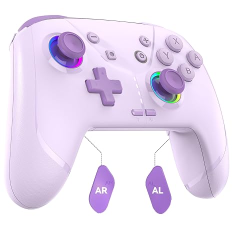 GMBACK Wireless Switch 2 Pro Controller with Home Wake Up & Loop Macro | Bluetooth Gaming Controller for Nintendo Switch 2/1/Lite/OLED with HD Rumble, 6-Axis Gyro, Turbo, 800mAh, Purple