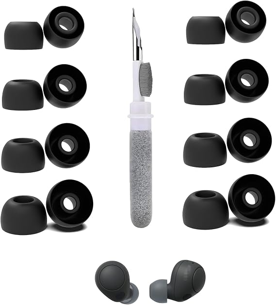 [8 Pairs] Replacement Ear Tips for Sony WF-C700N, with 3 in 1 Cleaner Kit, Silicone Ear Tips (XS/S/M/L)