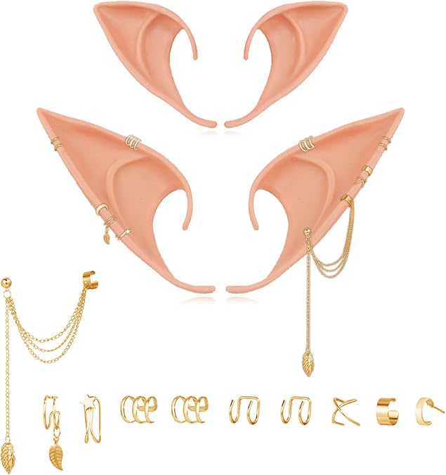 choice of all Elf Ear Cuffs for Women Elven Fairy Earrings Cuff Wrap Clip on Filigree Earrings for Halloween Costume Cosplay Wedding Party Jewelry