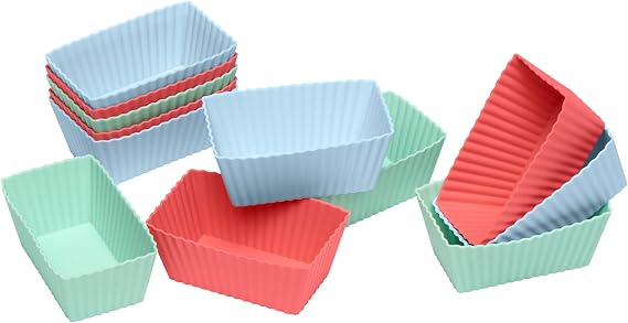 LURCH Germany Flexiform Silicone Brownie - Set of 12 - Pastel Mix