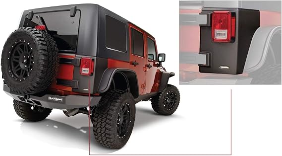 Bushwacker Trail Armor Rear Corner Covers | 2-Piece Set, Black, Textured Finish | 14010 | Fits 2007-2018 Jeep Wrangler JK Unlimited