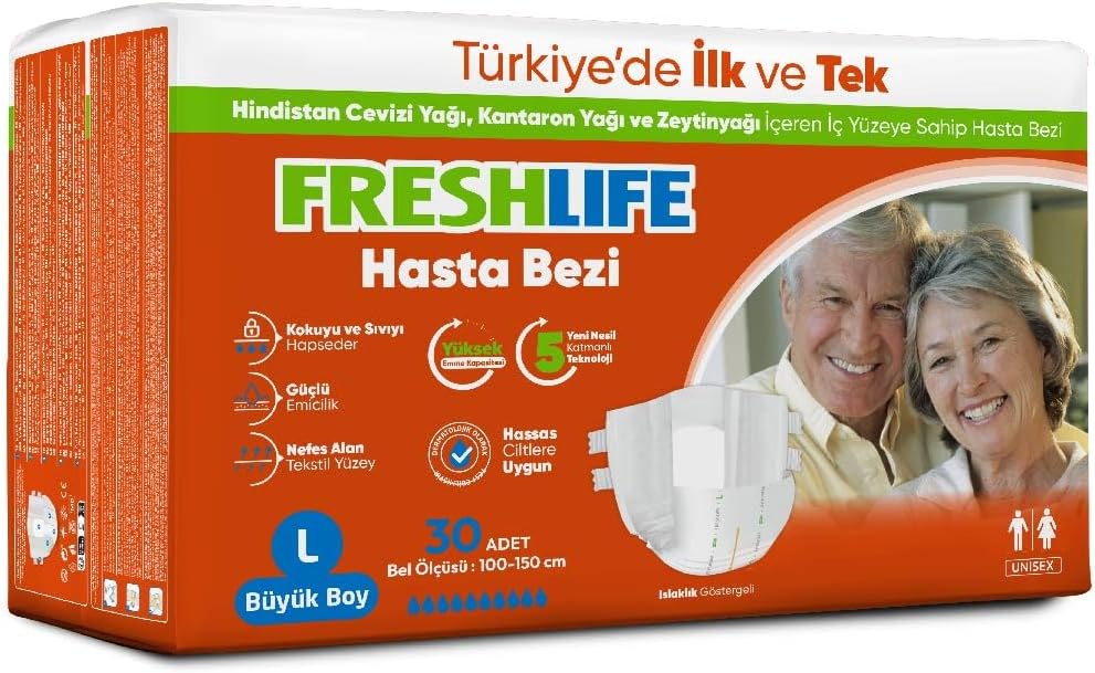 Freshlife Large Bel Bantlı Yetişkin Hasta Bezi 30 Adet