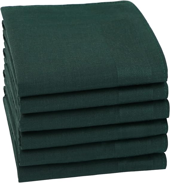 HOULIFE Men's Cotton Handkerchief Solid Color Cotton Hankies for Men Women