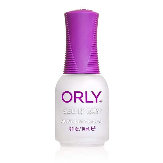 ORLY Secn Dry Quick Drying Topcoat | Smudge-Free, High Gloss Finish Nail Dryer | Long-Lasting, Chip-Resistant Protection | Vegan & Cruelty-Free Nail Polish Top Coat (18ml)