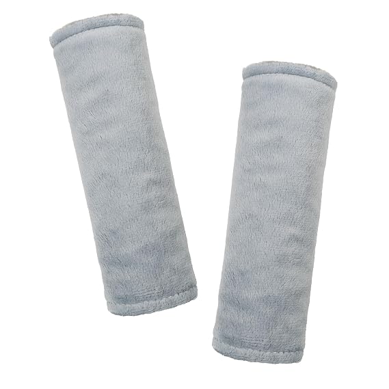 GFU Car Seat Strap Pads for Baby, Soft Shoulder Pads for Comfort, Reversible Seatbelt Covers for Kids, Perfect for Baby Car Seat, Stroller, Swing, High Chair, Size: 6.5 x 6.5 inch, Grey