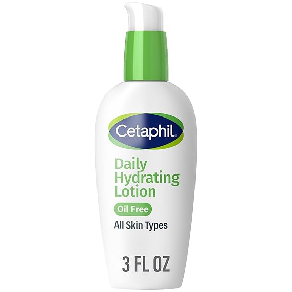 Cetaphil Daily Hydrating Face Lotion, Hyaluronic Acid, 3oz | 24-Hour Hydration, Fragrance-Free, Non-Comedogenic, Hyaluronic Acid, Daily Face Moisturizer For Combination Skin