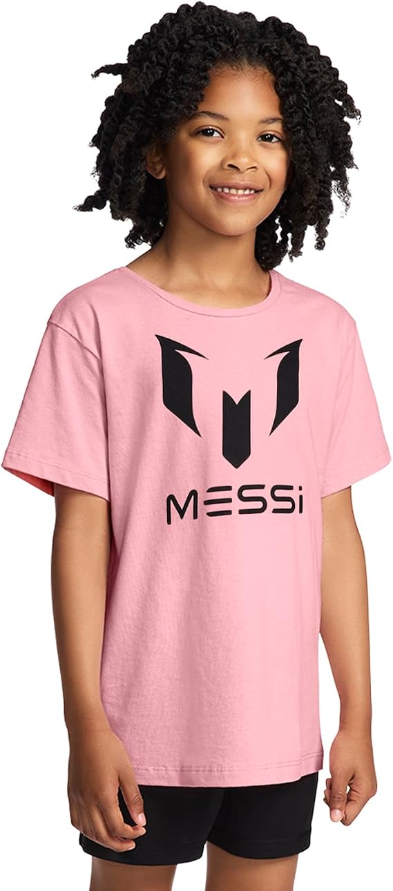 Messi Girls' Lifestyle Short Sleeve T-Shirt, Slim-fit Graphic Tee