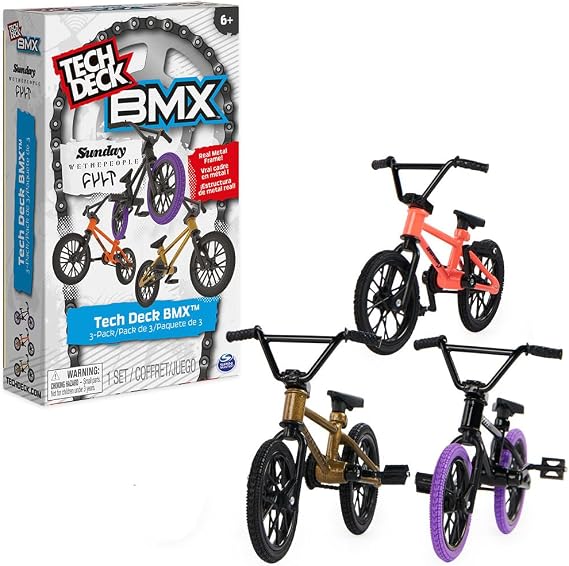 TECH DECK BMX Finger Bike 3-Pack, Customizable Mini Bikes