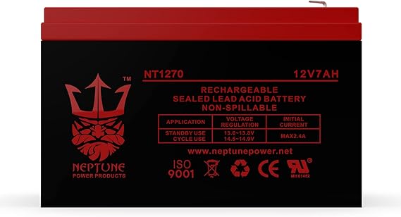 Brand NT1270 12v 7ah Rechargeable Sealed Lead Acid Battery Compatible with Scooter - Leak-Proof SLA Replacement Battery for Piranha MAX 160 Fish Finder