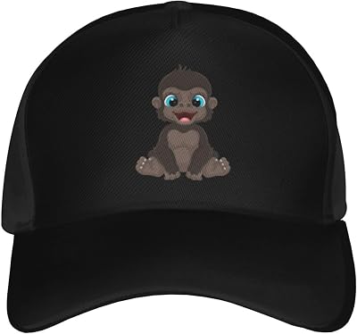 Naughty Little Monkey Baseball Cap Mens and Womens Baseball Hat Adjustable Casual Outdoor Breathable Caps Truck Driver Hat Dad Cap Black