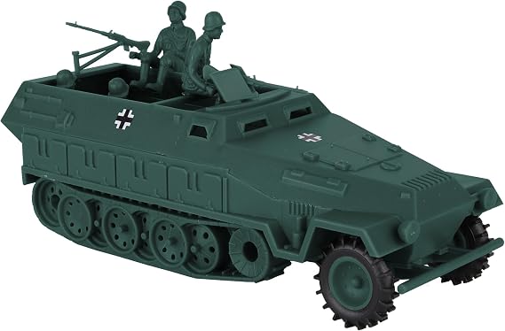 BMC CTS WW2 German Hanomag Halftrack - 5pc Forest-Green Plastic Army Men Vehicle