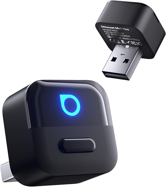 OTTOCAST Mini Pico 2026 Wireless CarPlay Adapter for iPhone & Android Plug and Play Android Auto Adapter, Fast Connection, Small & Space-Saving