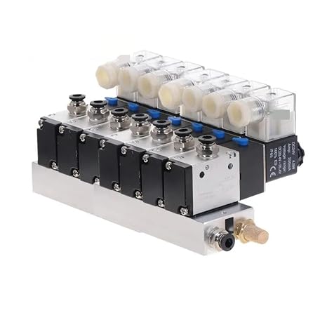 Pneumatic Air Solenoid Valve Combination for Industrial Automation Lucky(7Way 3V210 w 4mm,DC 12V)