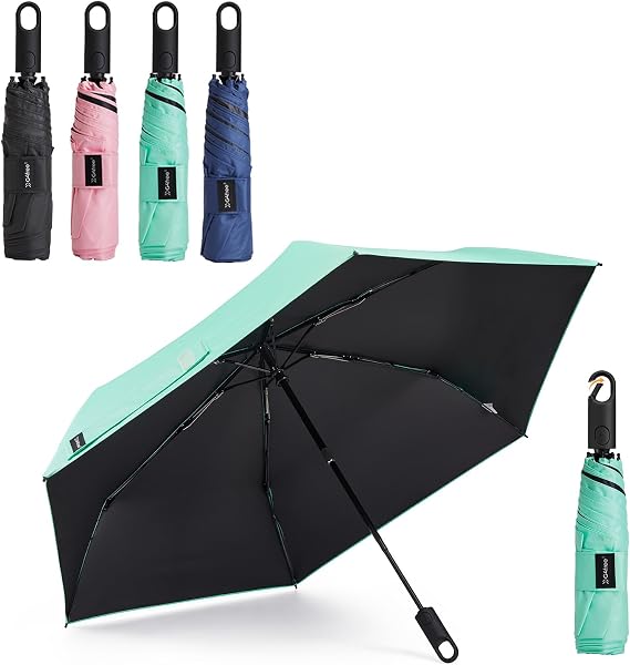 G4Free 43.3 Inch Travel Umbrella with Ring Buckle Compact Small UV Umbrella