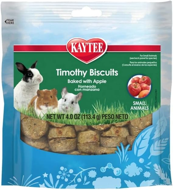 Kaytee (6 Pack) Timothy Hay Baked Apple Small Animal Treats, 4-Ounce