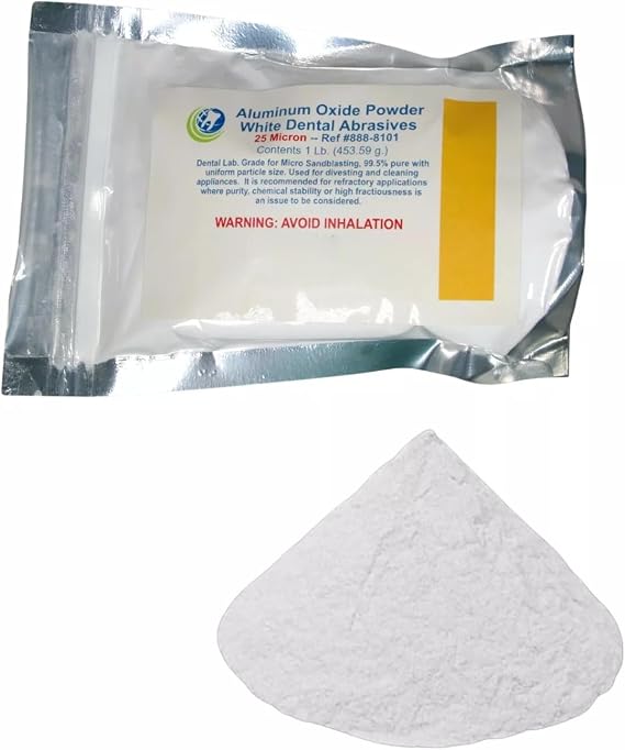 1LB.White Aluminum Oxide - Used in Dental Lab, Arts and Crafts, Sandblasting, Texturing, Polsihing -1LB Per Bag - 25 Microns - 99.5% Pure