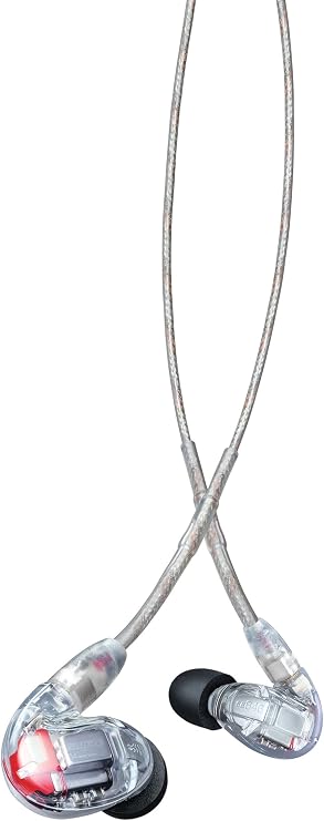 Shure SE846 Gen 2 Sound Isolating Wired Earphones - Clear | Flagship in-ear monitors with four drivers and customizable sound; includes 64-inch detachable cable