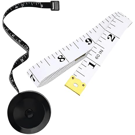 GDMINLO 2 Pack Tape Measure Retractable Measuring for Body Fabric Tailor Cloth Knitting Craft Weight Loss Measurements 60-Inch Soft Pink & Retractable Black Dual Sided Rulers