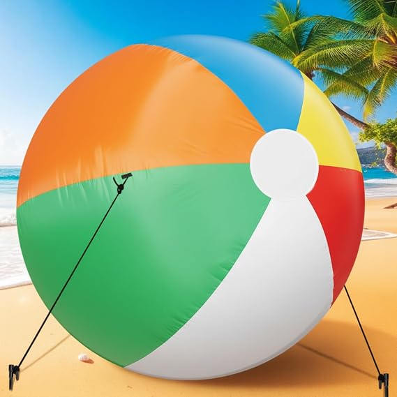 Hollowfly 6ft Giant Inflatable Soccer Ball Outdoor Indoor Sports Party Decoration for Gameday, Summer Backyard, Pool, Yard, Sport Themed Party