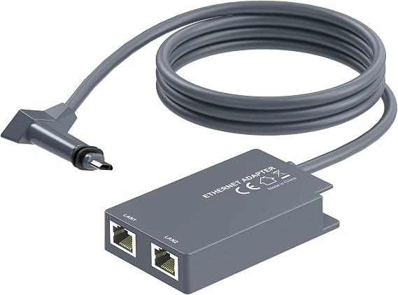 for Starlink Ethernet Adapter for Starlink Gen2 Wired External Network,Dual Ports Starlink Gen2 Ethernet Adapter Up to 1 Gbps High-Speed Ntworking