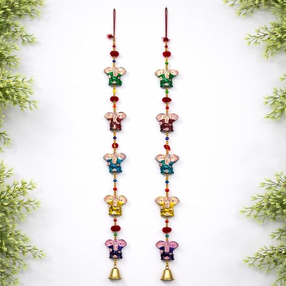 Ganesh Wall Hanging, Ideal for Home and Office Decor, Perfect for Diwali, Festivals, Special Occasions, Traditional Indian Design, Latkan in Vibrant Colors, Door Hanging