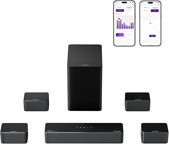 ULTIMEA 7.1 Surround Sound System for TV w/Dolby Atmos, 6.5" Subwoofer